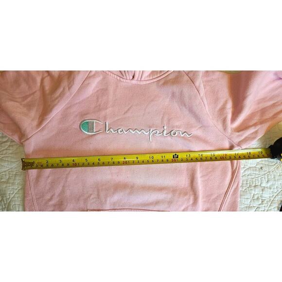 Y2K Champion Soft Pink Hoodie With Front Pocket And Soft Fleece Girls Size Med - Picture 7 of 9